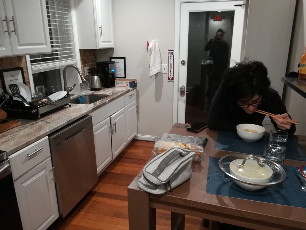 Dinner at the hostel in Washington