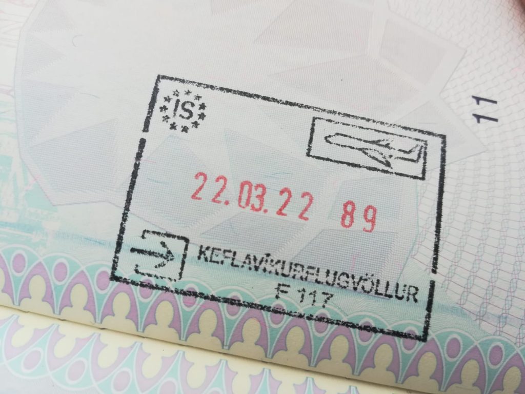 Iceland entrance stamp